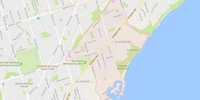 Mapa Cliffcrest okolí Toronto