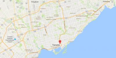 Mapa Corktown okres Toronto