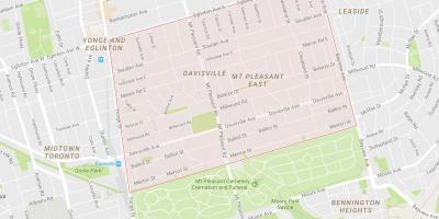 Mapa Davisville Obce okolí Toronto