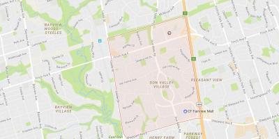 Mapa Don Valley Village okolí Toronto