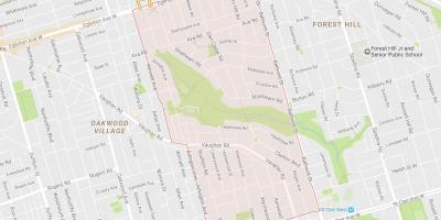 Mapa Humewood–Cedarvale okolí Toronto