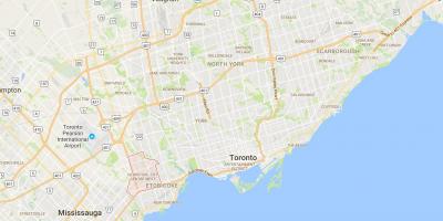 Mapa Islington-Centrum Mesta West district Toronto