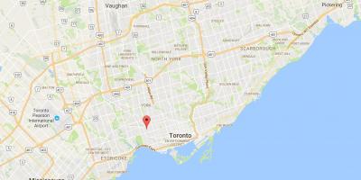 Mapa Križovatke Trojuholník okres Toronto