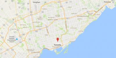 Mapa Cirkvi a Wellesley okres Toronto