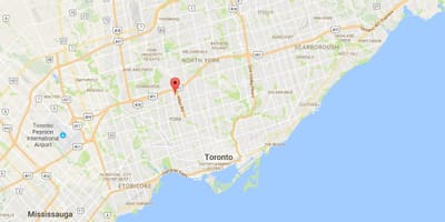 Mapa Lawrence Výšky okres Toronto