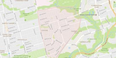 Mapa Leaside okolí Toronto