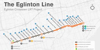 Mapa metro Toronto Eglinton line projekt