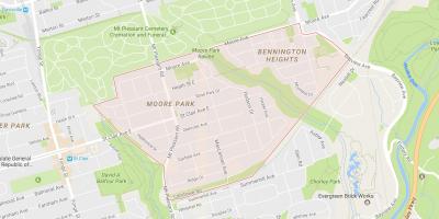 Mapa Moore Park okolí Toronto