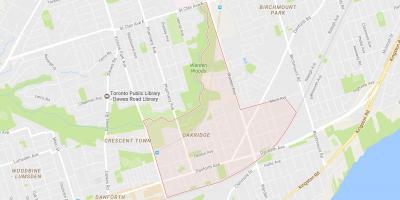 Mapa Oakridge okolí Toronto