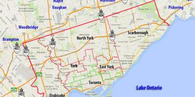 Mapa obce Toronto
