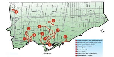 Mapa objav chodiť Toronto