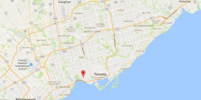 Mapa Parkdale okres Toronto