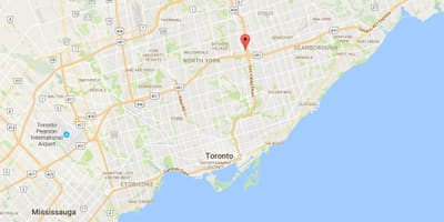 Mapa Diaľnice okresný Lesný Toronto