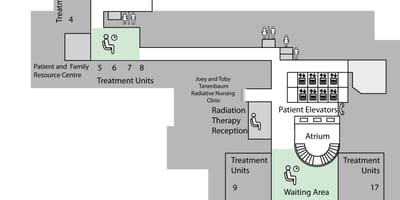 Mapa Princezná Margaret Cancer Centre Toronto 2. poschodie Nižšie (B2)