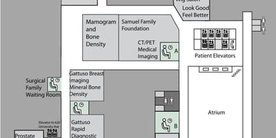 Mapa Princezná Margaret Cancer Centre Toronto 3. poschodie
