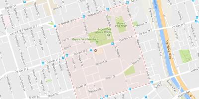 Mapa Regent Park okolí Toronto