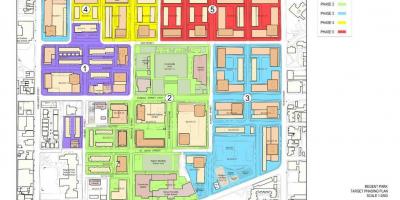 Mapa Revitalizačného plánu Regent Park Toronto