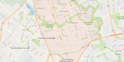 Mapa Rexdale okolí Toronto