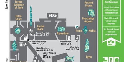 Mapa Royal Ontario Museum úroveň 3