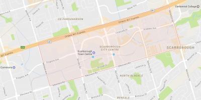 Mapa Scarborough Centre Mesta okolí Toronto