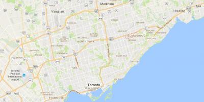 Mapa Scarborough Centre Mesta okrese Toronto
