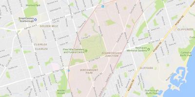 Mapa Scarborough Križovatke okolí Toronto
