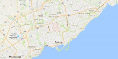 Mapa Severnej štvrti Toronto