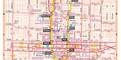 Mapa stanice Metra centre mesta Toronto