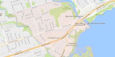 Mapa Stonegate-Queensway štvrti štvrti Toronto