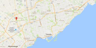 Mapa Susedstve okresného Toronto