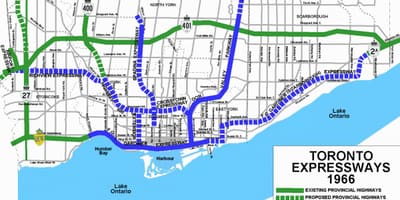 Mapa diaľnice Toronto