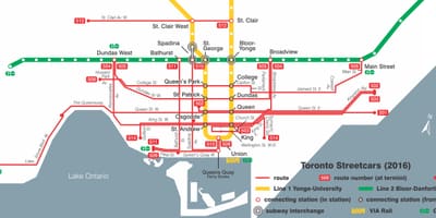 Mapu Toronto električka systém