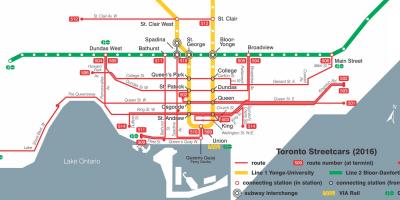 Mapu Toronto električka systém