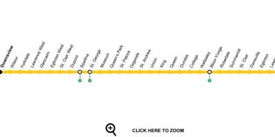 Mapu Toronto metro 1 Yonge-Univerzita