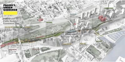 Mapu Toronto projekt v rámci gardiner