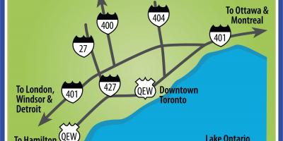Mapu Toronto trasy jazdy