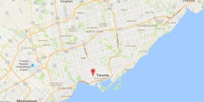 Mapa Trojice–Bellwoods okres Toronto