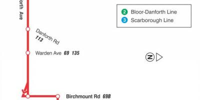 Mapa TTC 20 Cliffside autobusová zastávka Toronto