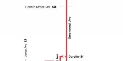 Mapa TTC 31 Greenwood autobusová zastávka Toronto
