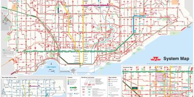 Mapa TTC autobusových liniek