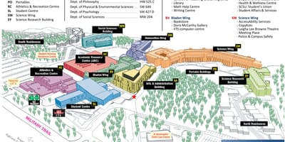 Mapa university of Toronto Scarborough areálu