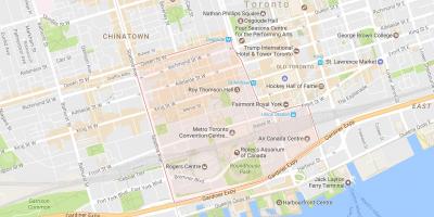 Mapa zábavnej Štvrti štvrti Toronto