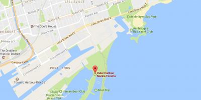 Mapa Vonkajšieho prístavu marina Toronto
