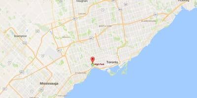 Mapa Vysoké Park okres Toronto
