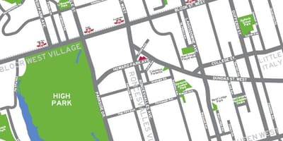 Mapa Vysoké park Toronto prehľad