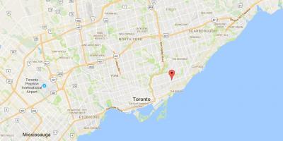Mapa Východnej Danforth okres Toronto