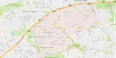 Mapa York Mlyny okolí Toronto